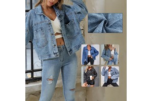 Europe and The United States Hot Explosion Models Women'S Retro Casual Sports Washed Ins Jacket Denim Jacket
