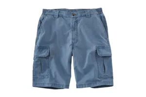 Men's Denim Cargo Shorts Low Waist Stonewashed Polyester Casual Bermuda Style Drawstring Closure Printed Pattern Eco-Friendly