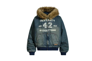 Wholesale Men's New Winter Denim Jacket Spandex/Cotton Breathable High Street Motorcycle Coat Solid Digital Jean Medium Wash