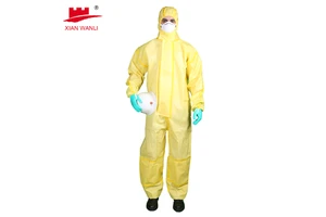 CE Antistatic CAT III TYPE 3 Disposable Coverall PE Coated PP Microporous Protection Coverall, Safety Suit Overall