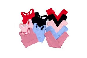 Fast Shipping Fitness Leggings Two Pieces Sportswear Nylon Spandex Girl Yoga Sets