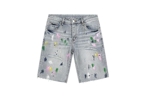 Casual Men's Vintage Jeans Shorts for Hot Summer Slim Fit Light Wash for Denim Mid Waist Straight Style Woven 100% Cotton