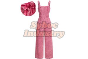 Wide Leg Overall For Women's Stylish Light Wash Denim Tears Pant Bib Overall Jumpsuit For Casual Summer Dresses