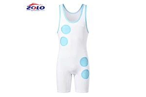 Men's Slim Fit Active Sports One-Piece Jumpsuit Pro Wrestling Athletic Supporters Bodysuit Front Logo Stretch Singlet Leotard