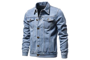 2024 Spring New Men's Slim Fit Denim Jacket Plus Size Fashionable Casual Cardigan Jacket Wholesale Coat