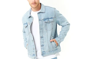 2023 OEM Custom Wholesale Ripped Jeans Jackets Coat Men's Slim Fit Full Sleeve Denim Jacket