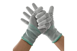 RoHS Compliant Disposable ESD Gloves for Medical Pharmaceutical Use PU Tip Low Lint ESD Dissipative Silicone-Free Powder-Free