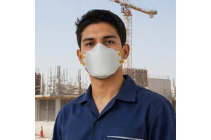 FFP2 Disposable Respirator Mask CE Certified 3-Layer Non-Woven Fabric Adjustable Nose Clip Customizable Flat Pattern Folding