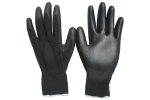 Durable Breathable PU Coated Safety Gloves Knit Wrist Cuff for Garden Mechanic Work Flexible Powder-Free Silicone-Free