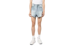 Women's Denim Shorts With Heart Patches Raw Hem Mid Waist Loose Fit Summer Casual Trendy Streetwear Outfits for Ladies