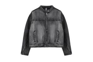 Hot Selling High Quality Men's Denim Jacket Loose Design with Zipper Cozy Coat