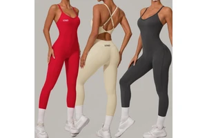 Custom Logo Sportswear High Quality Sports Jumpsuit Active Wear Breathable Yoga One Piece Gym Wear Jumpsuit for Women