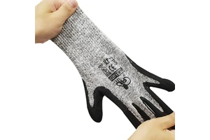 Anti-Cut EN388 Safety Cut Resistant Gloves with Nitrile Coated Anti-Slip Durable for Glass Manufacturing Aviation Metal
