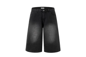 New Arrival Summer Mid Knitted Light Wash Vintage Straight Men's Casual Denim Shorts Youth Outdoor Holiday Wear