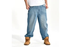 Stylish plus size mens jeans loose fit design fashion denim pants casual everyday big size jeans wholesale bulk direct wholesale
