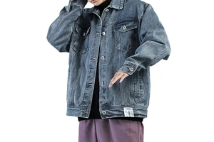 Suppliers Denim Cotton Fabric Jackets OEM Custom Manufacturer Pigment Washing Mens Jean Denim Jacket