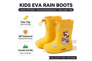 Ultra Light Cartoon Monkey Kids Rain Boots Soft Foldable EVA Anti Slip Waterproof Toddler Puddle Wellies Children Rain Boots