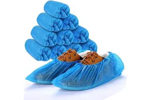 China Factory Protective Nonwoven PP PE CPE Elastic Blue Anti-Slip Printed Disposable Shoe Cover
