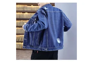 2026 Autumn Men's American Retro Casual Denim Jacket High Quality Solid Color Lapel Single-breasted Fashion Jacket