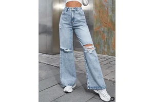 Women's Clothing, European and American Fashion, High Waisted Casual Jeans