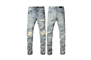 Men's Jeans Pants Denim Trousers Y2K Distressed Vintage Designer Hip Hop Luxury Elastic Fabrics Top Quality Hot Sale