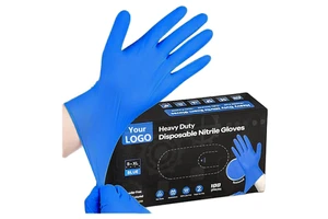 100 Per Box Wholesale Blue Disposable Nitrile Gloves Powder Free Anti-Slip Latex Free Safety Gloves for Food Handling Tattoo