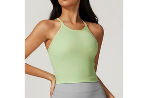 New Design Ribbing High Quality Yoga Top Breathable Solid Sport Tops for Women Running Yoga Top for Women Outfit Gym Wear