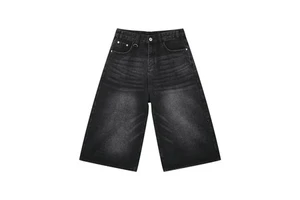 Summer Casual Lightweight Buttons Pantaloncini High-quality Loose Daily Cotton Pants Zipper Straight Leg Men's Denim Shorts