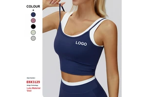 Custom High-Quality Two-Piece Split Vest Women Contrast Color Top Sujetador Deportivo Gym Sports Yoga Bra for Running Fitness