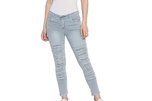 New Style Outdoor Use Women Jeans Pants Best Quality Solid Color Jeans Pants For Women In Cheap Price