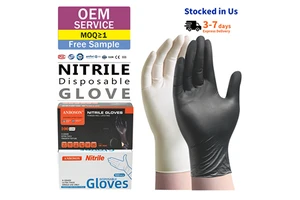 Anboson Medical Factory Wholesale Accept OEM 100 Pack Black Disposable Nitrile Gloves Powder Latex Free 100% Pure Nitrile Glove