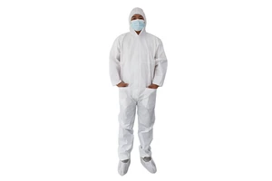 Junlong Type 5/6 Workwear White Microporous Disposable Hazmat Coveralls for Cleanroom Use Anti-Static Waterproof
