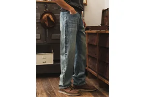 Men's Casual Denim Pants Summer Autumn Winter Waterproof Formal Design Breathable Medium Solid Regular Elastic Straight Leg
