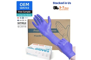 4Mil 5Mil 6Mil Ice Blue Disposable Nitrile Gloves Powder Free 100 Pcs Box Safety Gloves Medic Guante for Supermarket Resale