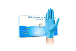 Blue Nitrile Gloves Textured Fingertips Powder Free Disposable Safety Work Food Grade Medical Examination Protection