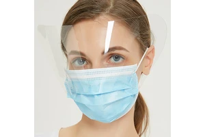 SJ Protective Non Woven Disposable Transparent Surgical Visor Face Shield Wholesale 3 Layers Face Mask With Anti-fog Shield