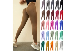 Women's Solid Yoga Pants Sports Pilates Yoga Wear Barely There Peach Butt High Waist Tummy Control Butt Lift Sweat-Wicking