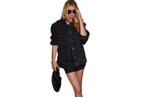 New Fashionable Women's Washed Denim Jacket and Casual Loose Long-sleeved Jacket Top