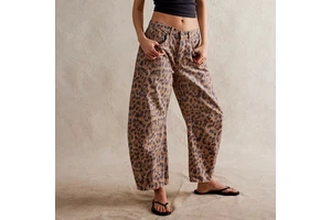 Channel Latest Design Wide Leg Mid Rise Barrel Denim Ankle Pants Women's Vintage Baggy Boyfriend Jeans Pants 2025