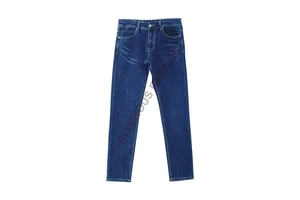 Factory Direct Men's Casual Denim Pants Mid Straight Style Summer Autumn Winter Solid Breathable Dark Button Lightweight