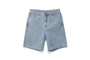 Timeless Fit Casual Men's Denim Shorts Breathable Summer Mid Rise Light Wash Cotton Spandex Straight Shape Comfort Daily Wear