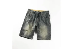 Men's Denim Shorts Custom Casual Mid Waist Baggy Distressed Breathable Washed Eco Friendly Quick Dry Summer Embroidery Adult