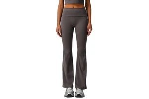 High Waist Hip-lifting Solid Ankle-Length Yoga Pants Leg-lengthening Tight Wide-leg Flared No T-line