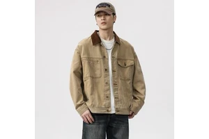 Custom Logo Designer Denim Jean Jacket For Men Clothes All Over Print And Jacket Mens Denim jacket for men