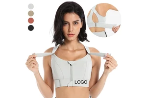 New Arrival High Quality Women Back Adjustable High Impact Fitness Yoga Bra Gym Bra Sport Bra With Zipper