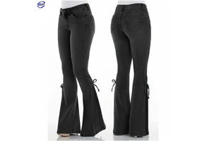 Hot Selling New Design Women's Flared Denim Jeans Pants High Waist Stretchy Casual Trouser for Winter Breathable Street Wear
