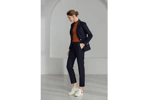 Custom Production Plus Size Rose Pink Blazer and Pants Women's Suit Set Two-Piece Women's Suit