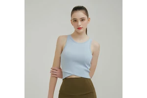 OEM/ODM Women S Quick Dry Yoga Tank Tops With Built in Bra Sleeveless Backless Sports