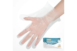G28 Disposable Food Safety Folded Single Use PE Plastic Hand Transparent HDPE Gloves