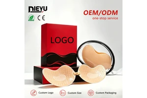 Custom Logo Waterproof Self-Adhesive Silicone Bra In Box Pack Washable Reusable Lifting Strapless Push Up Nude Bra